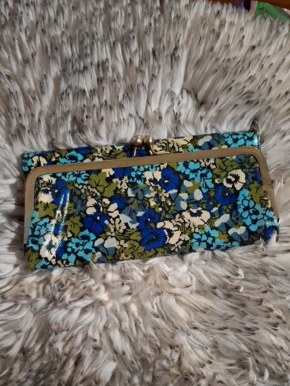 Liberty of London for Target Blue and Green Floral Kiss-Lock Clutch